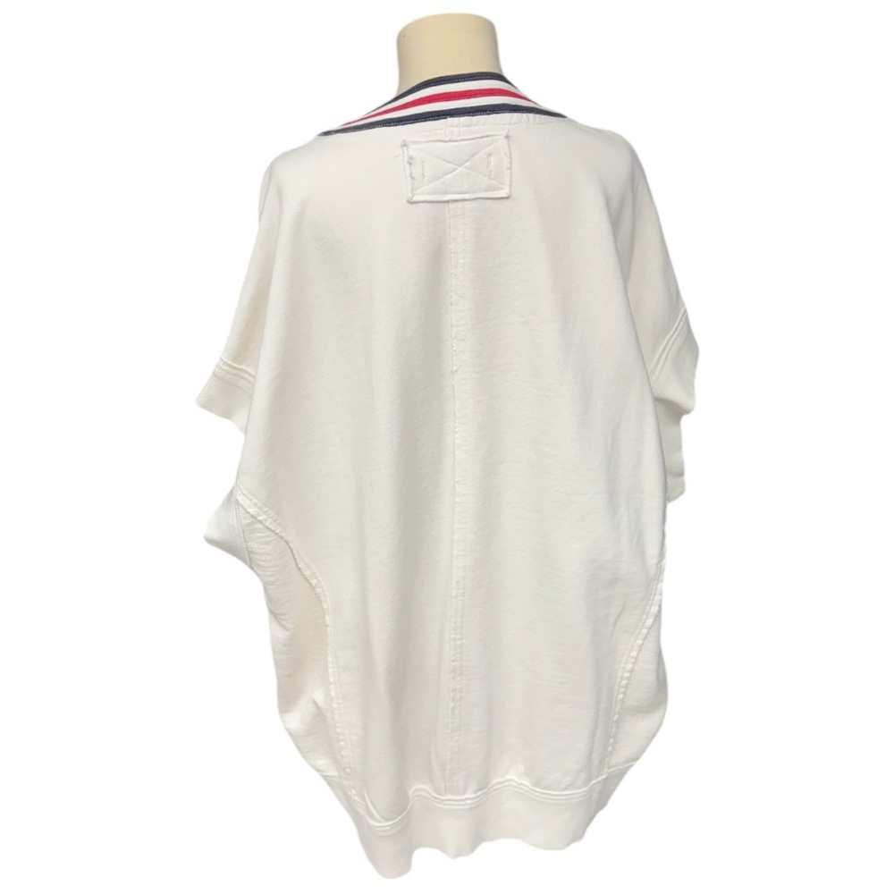 We The Free Free People Ivory Ivy Oversized V-Neck Sweater Vest Size Medium NWT - Picture 7 of 13